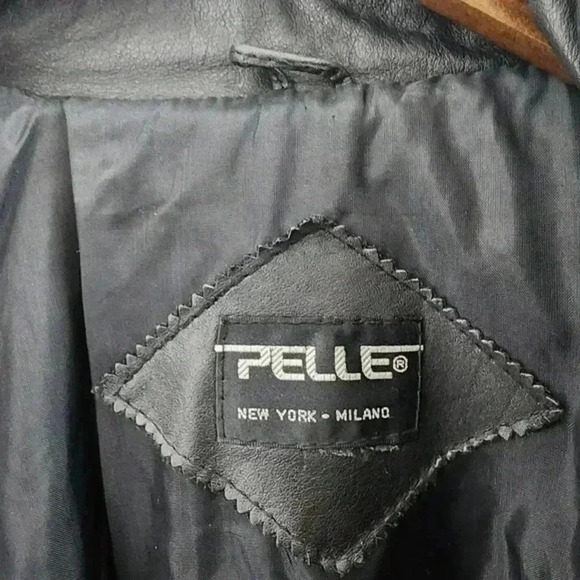Vintage Pelle Black Leather Jacket Mock Neck Women's 2X - Picture 5 of 9